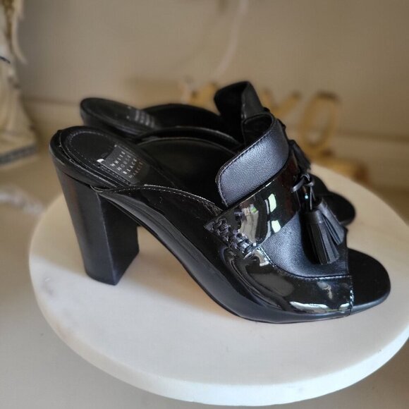 White House Black Market ARIAH Patent Leather Tassel Mule Size 6.5M - Picture 6 of 11